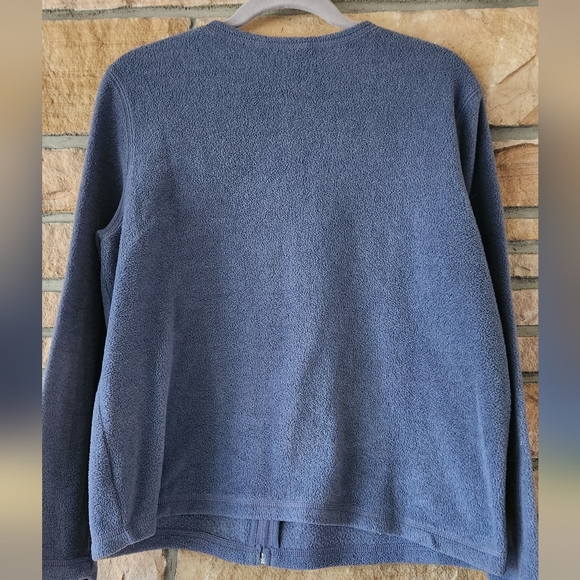 Blue Fleece Embroidered Holiday Cardigan - Picture 2 of 3